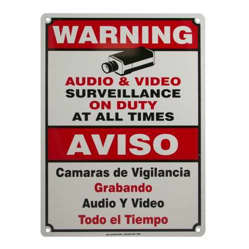 CCTV Warning AVISO Sign Large 18